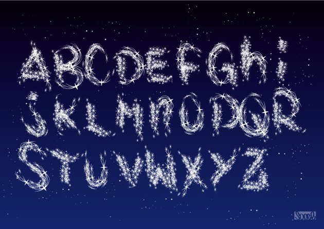 alphabet musical, crazy typography